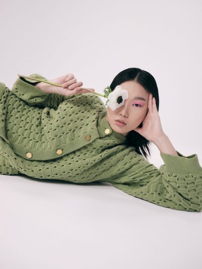 Honeycomb Cardigan, Spring Green