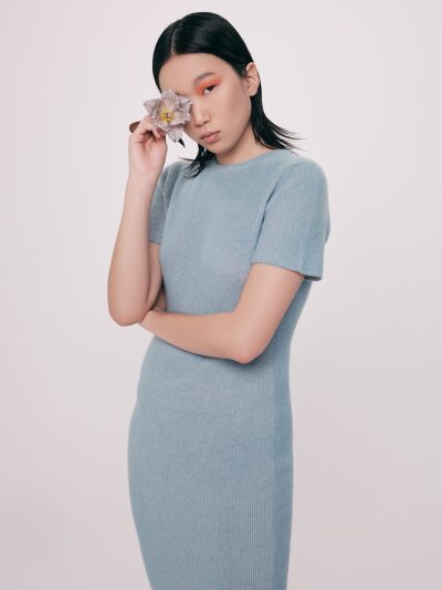 Knitted Spring Dress, Spring Sky